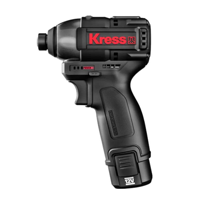 Винтоверт ударный KRESS KU203.1 12V 140 Нм бесщеточный аккумуляторный, с 2xАКБ на 2 А*ч и ЗУ